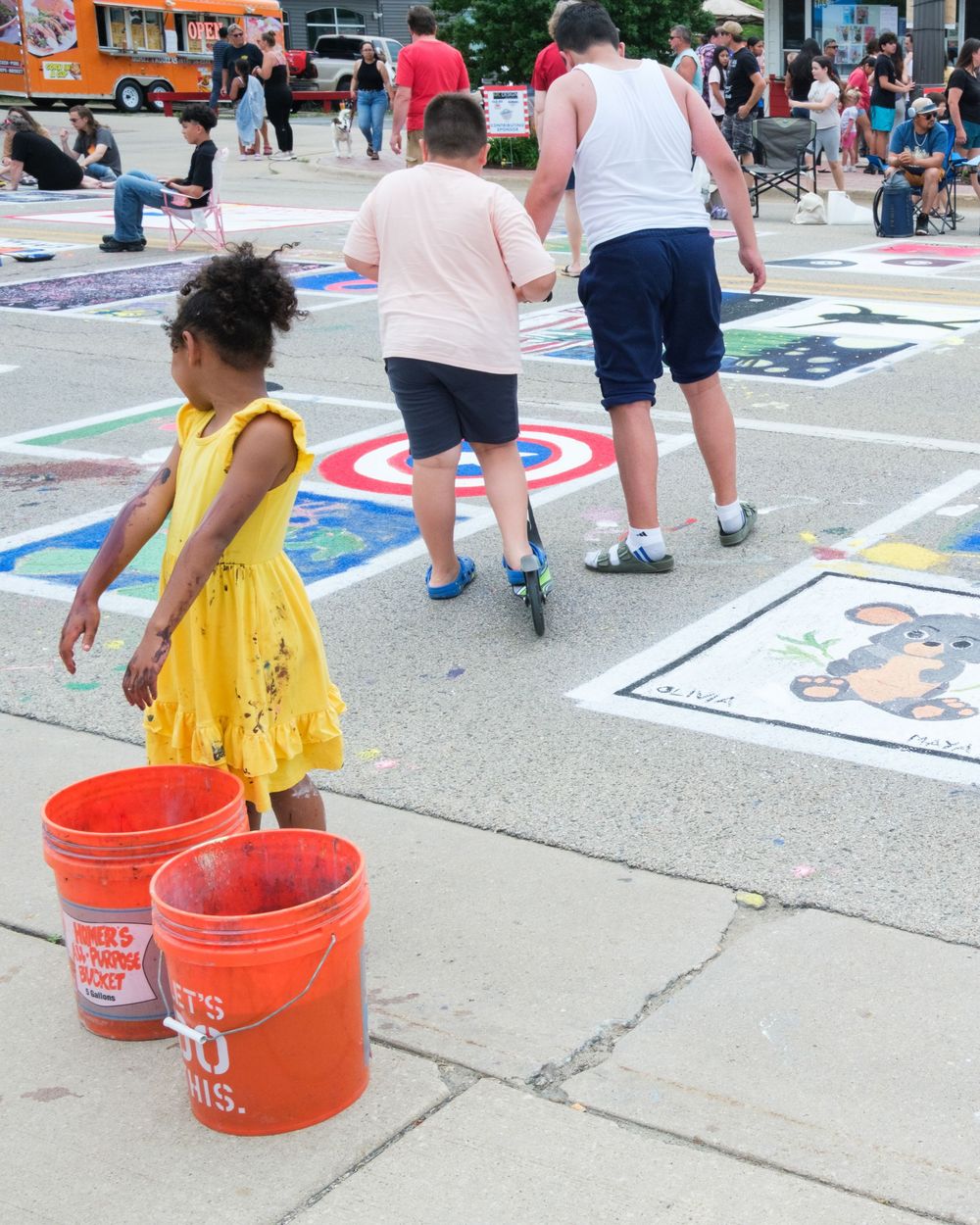 Attendees of Belvidere Heritage Days in Belvidere, IL participate in Paint On State in the downtown area. Saturday, June 27, 2026.