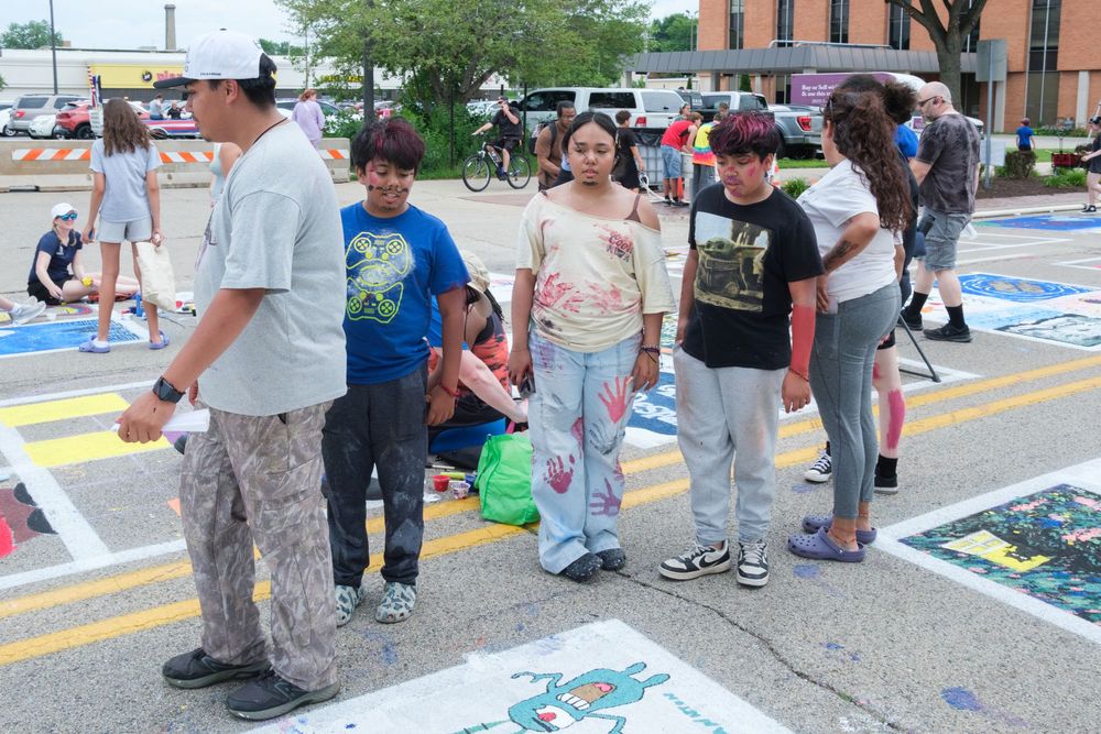 Attendees of Belvidere Heritage Days in Belvidere, IL participate in Paint On State in the downtown area. Saturday, June 27, 2026.