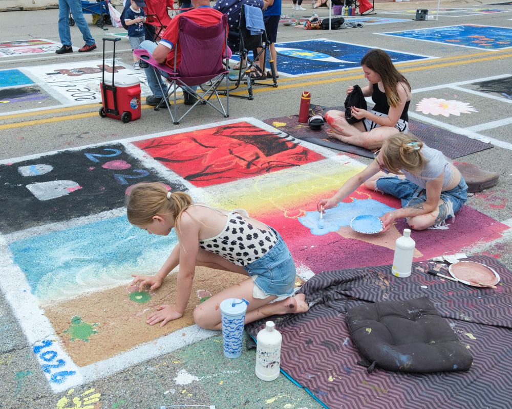 Attendees of Belvidere Heritage Days in Belvidere, IL participate in Paint On State in the downtown area. Saturday, June 27, 2026.