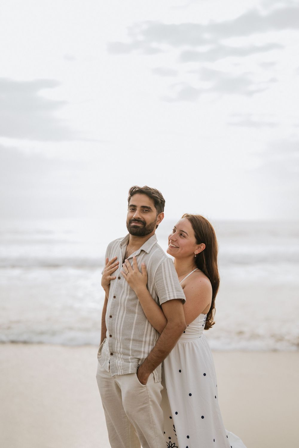 Romantic couple photoshoot on Petitenget Beach in Seminyak.