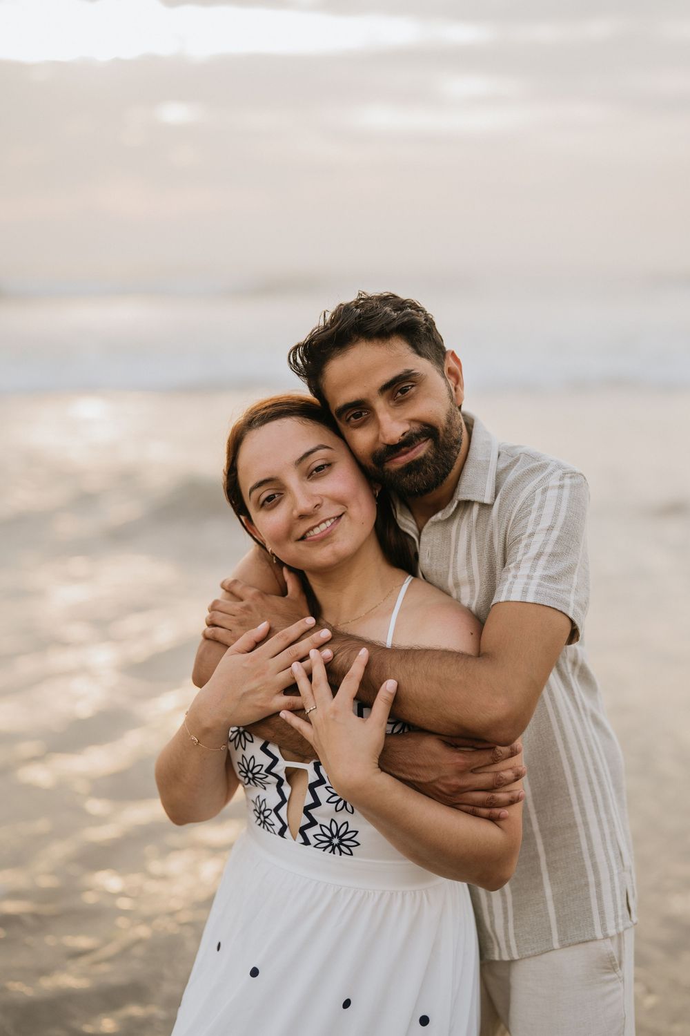 Romantic couple photoshoot on Petitenget Beach in Seminyak.