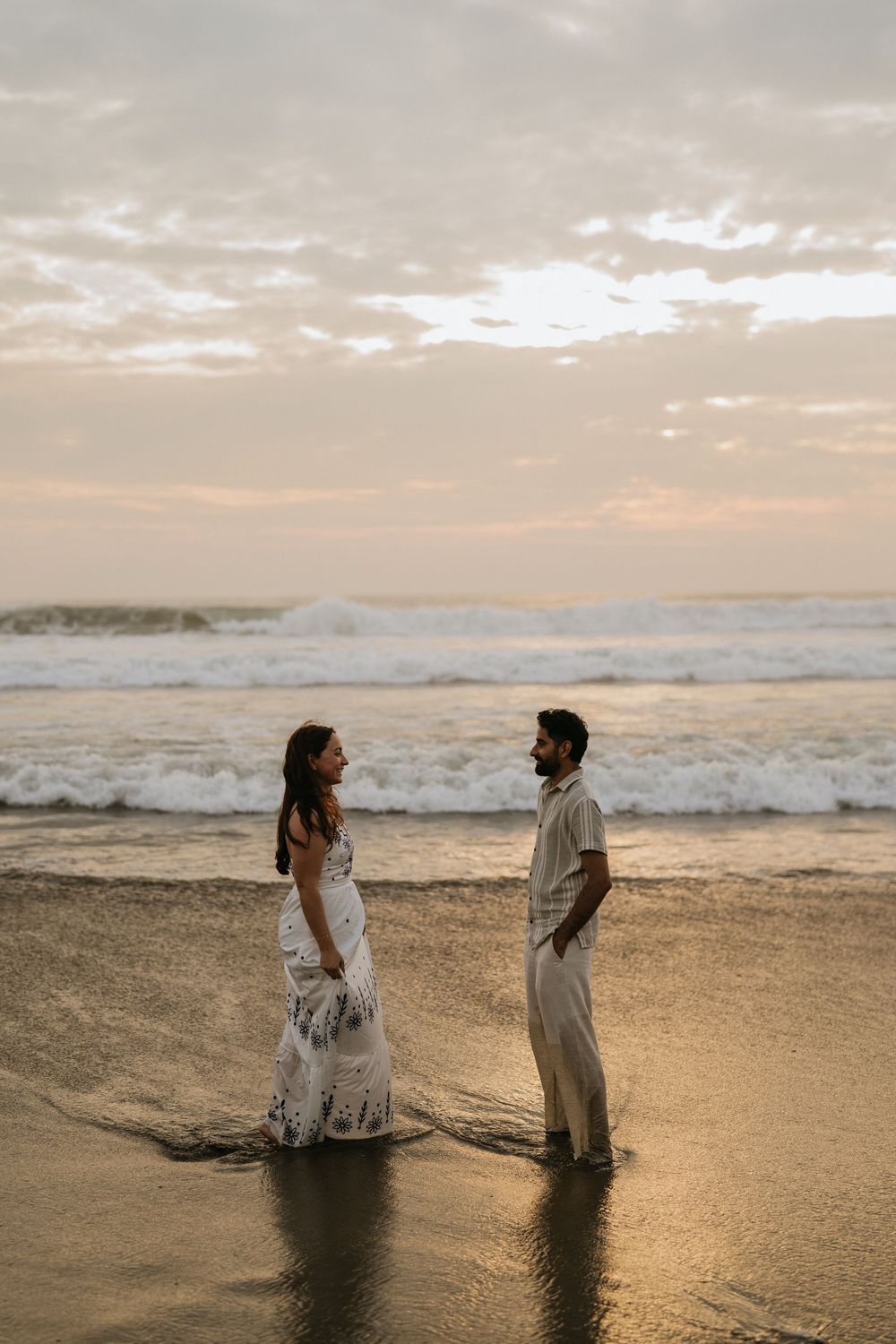 Romantic couple photoshoot on Petitenget Beach in Seminyak.