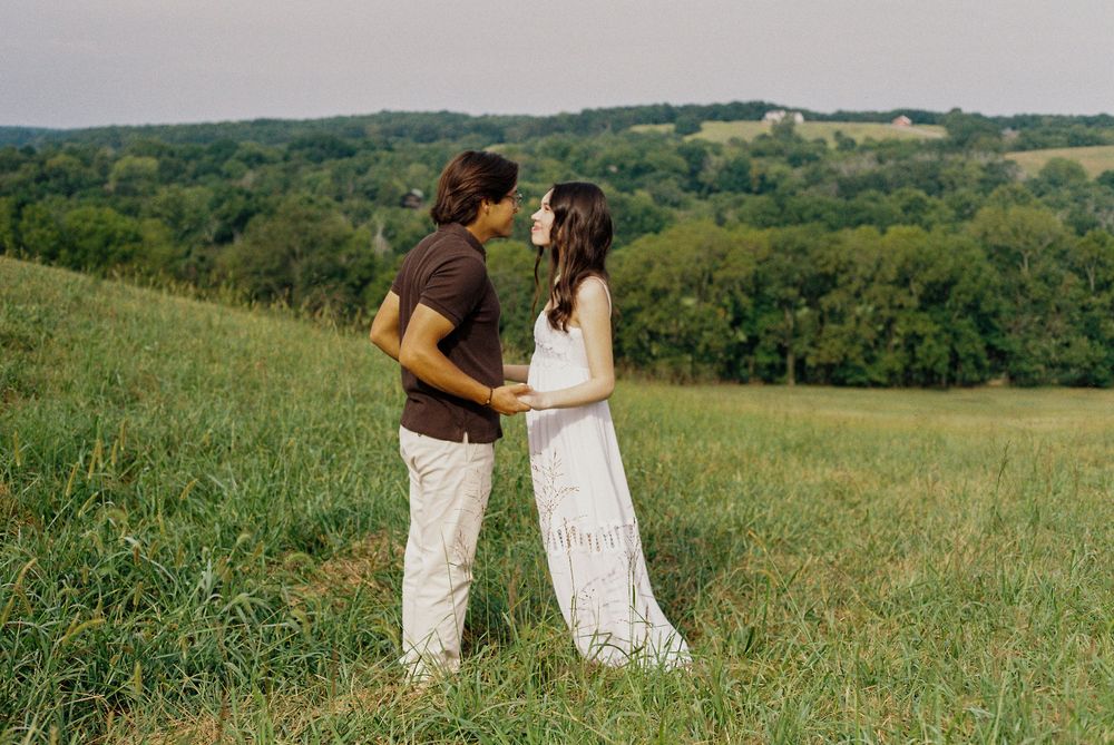 summer engagement session on film in missouri