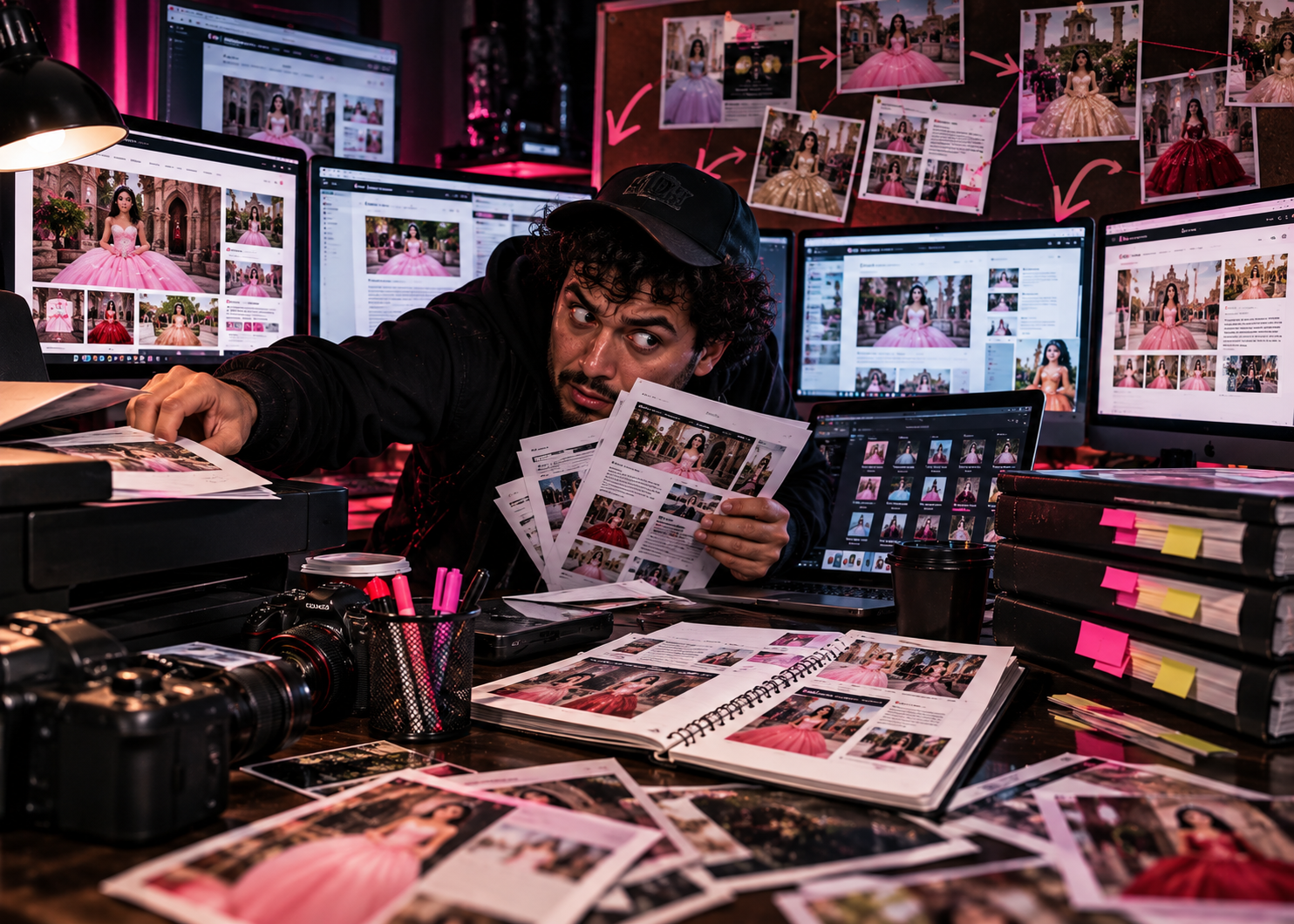 Shady online marketer studies competitor quinceanera website layouts, copying blog categories, resource guides and branding strategies.