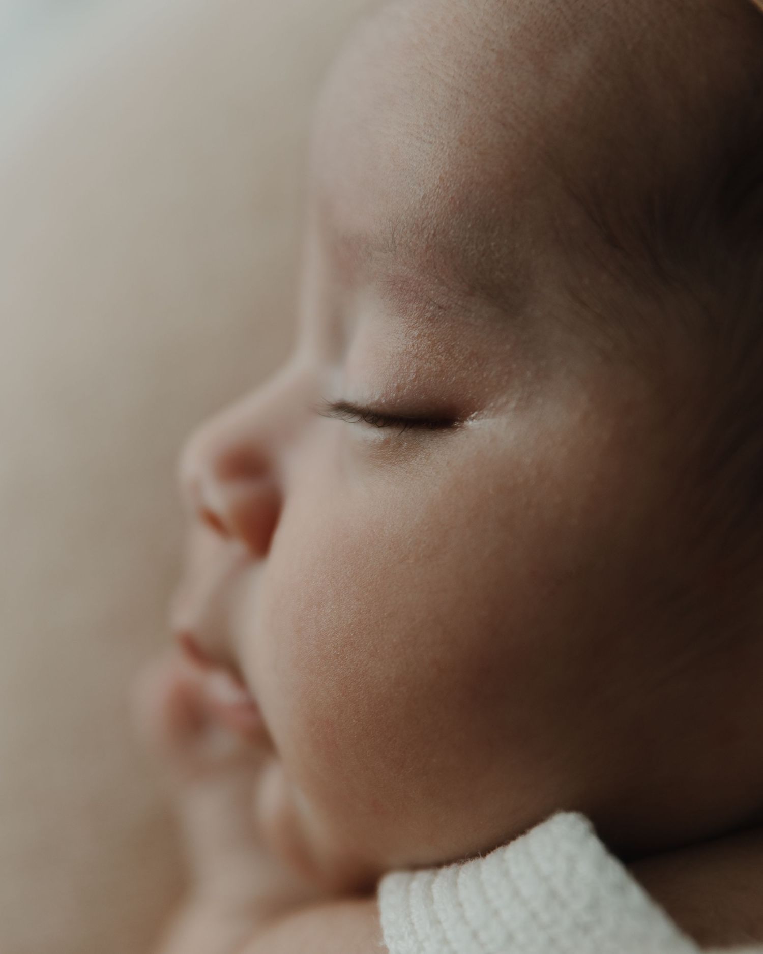 Up-close Macro image  detail shot captured during newborn session in Tyler Texas studio by East Texas Motherhood Photographer