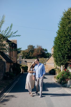 Romantic proposal in Lower Slaughter Cotswolds.