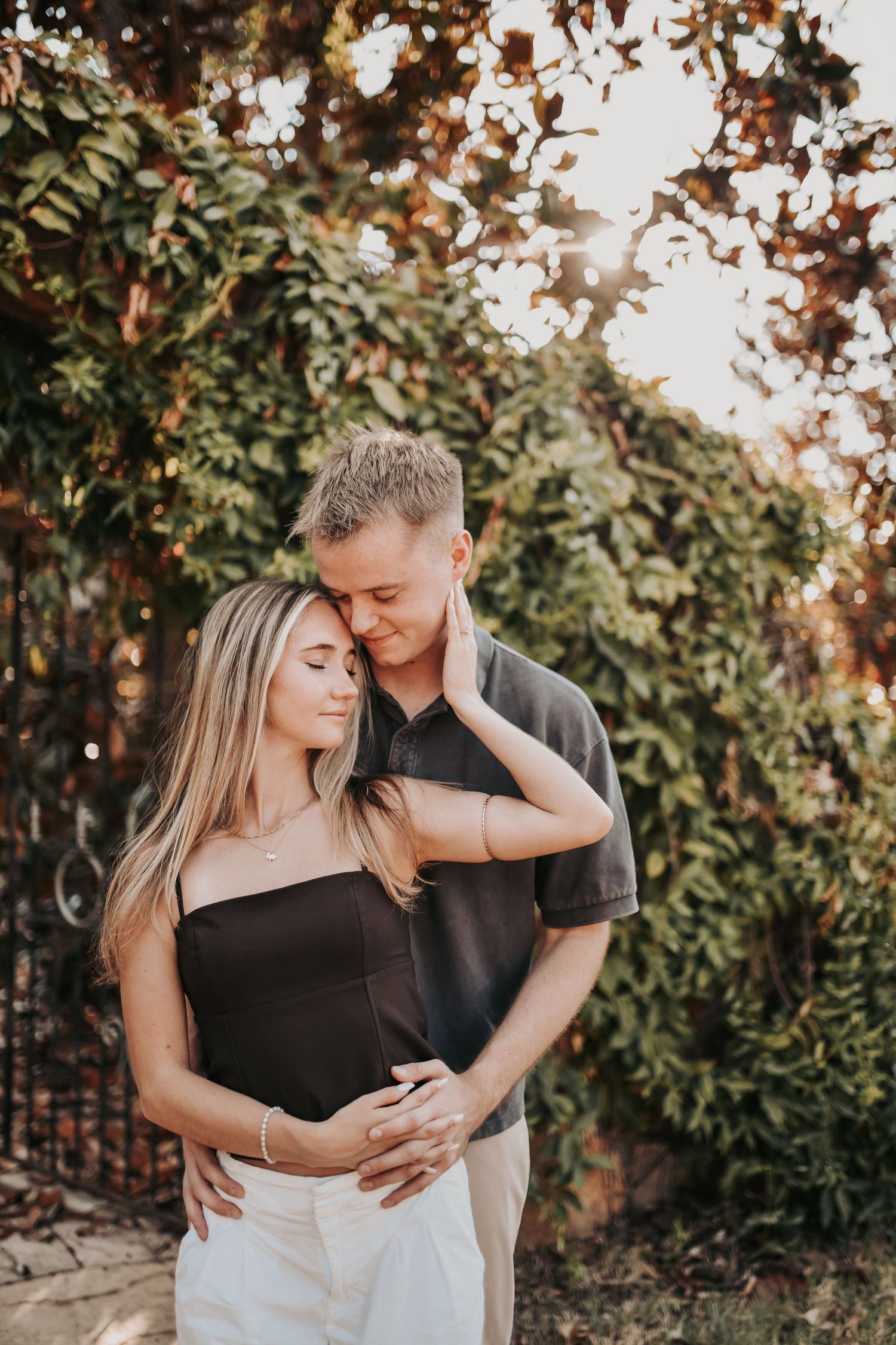 Romantic North Texas proposal with a private garden setting
