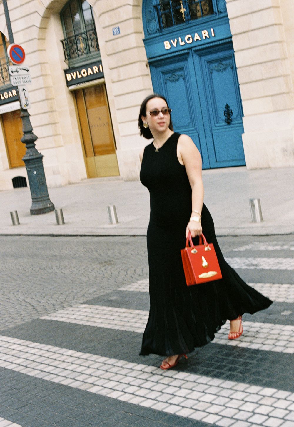 Schiaparelli red face bag outfits, Schiaparelli paris photoshoot, paris film photographer, paris film fashion photographer