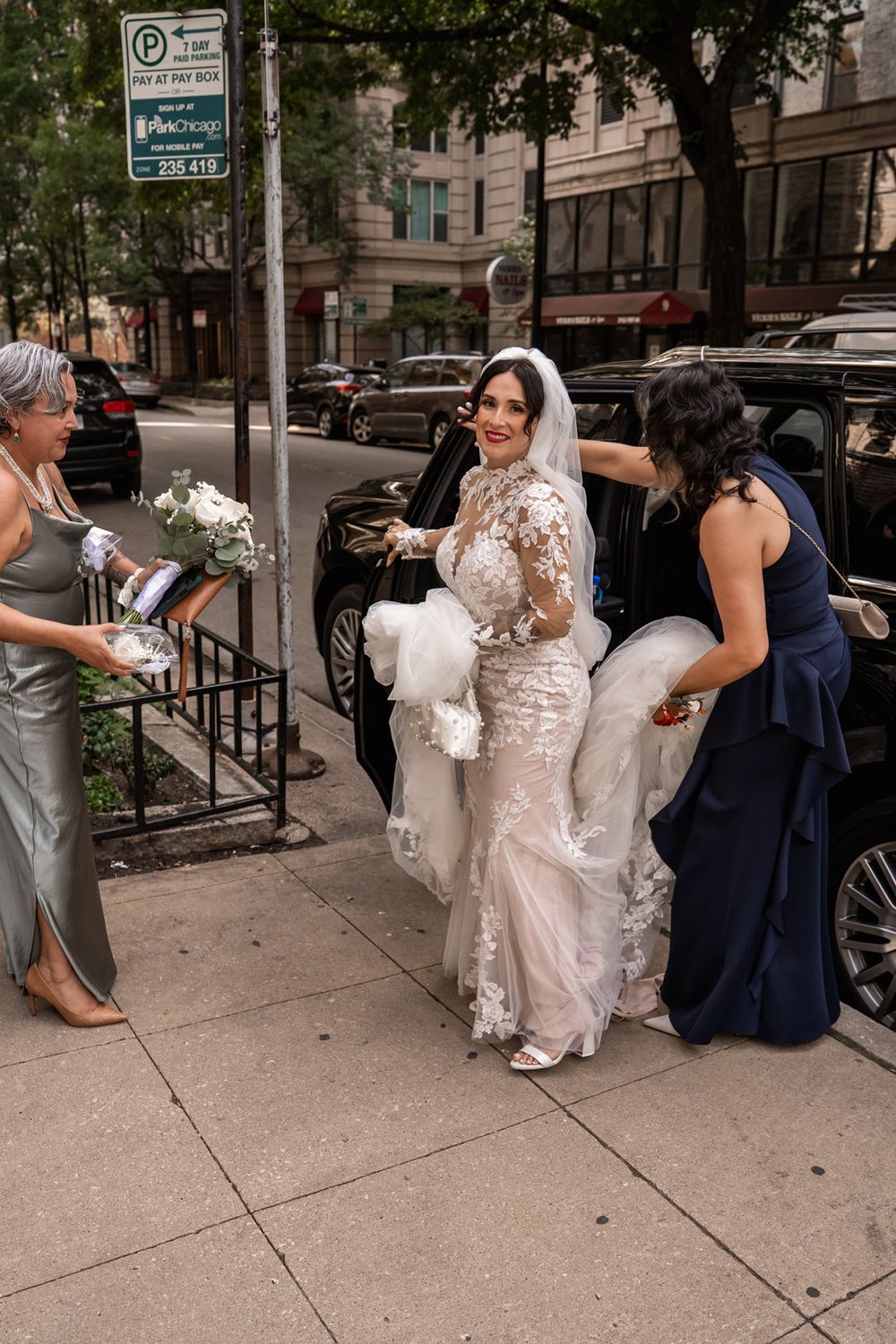 Vintage wedding ceremony at Holy Name Cathedral in Chicago, Illinois.
