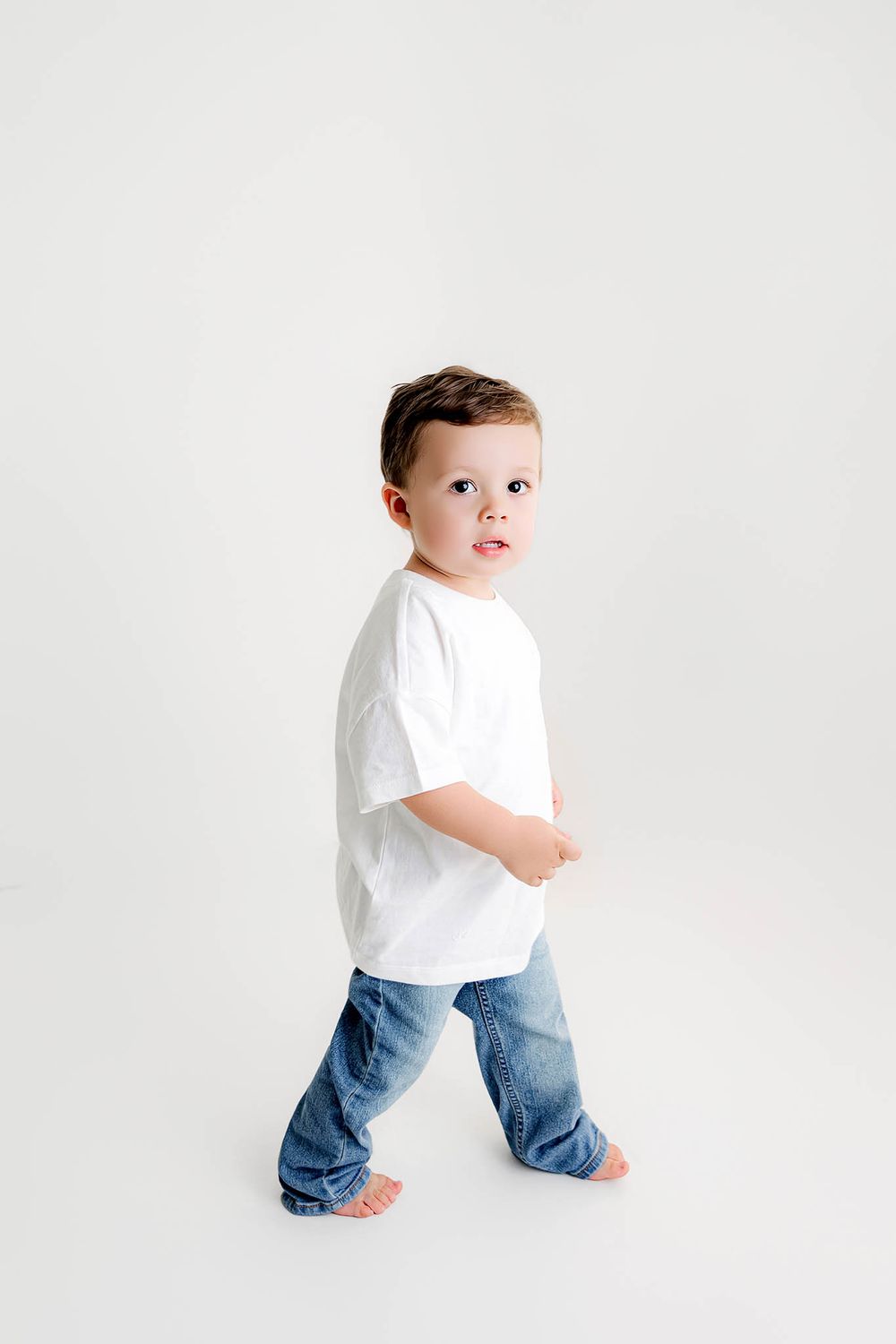Two year old boy's second birthday photo session.