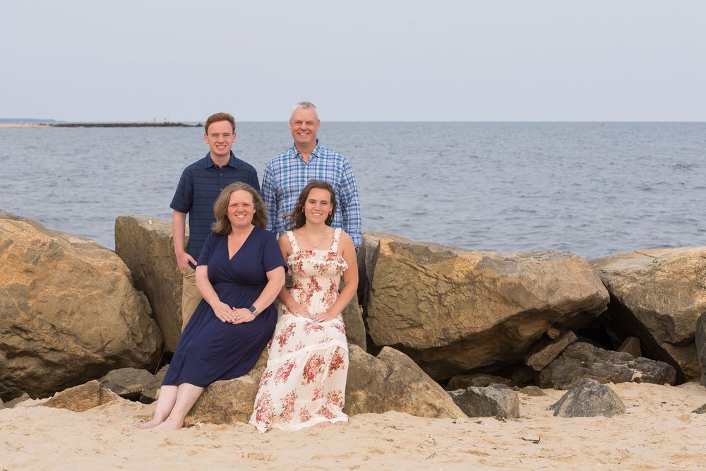 Family portrait on beach