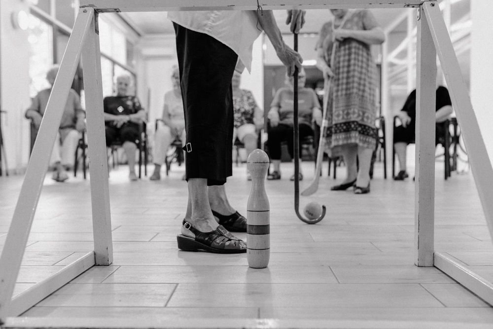 Brand photography for nursing home in Zagreb capturing fun times at the elderly home.