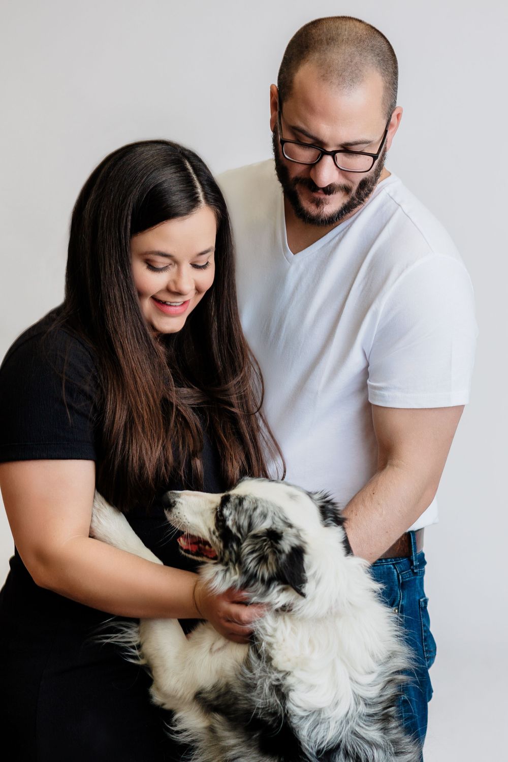 Pregnancy portrait with pup