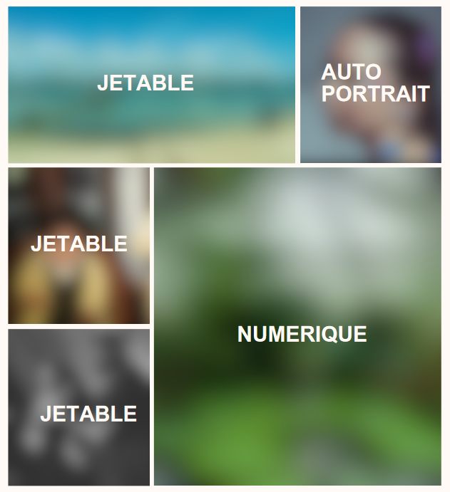 Affiche qui montre la répartition des photos à réalisé lors de l'atelier