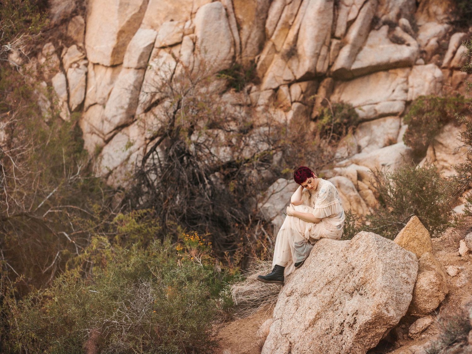 Fine art Wedding dress Portrait High Desert Portrait Photographer