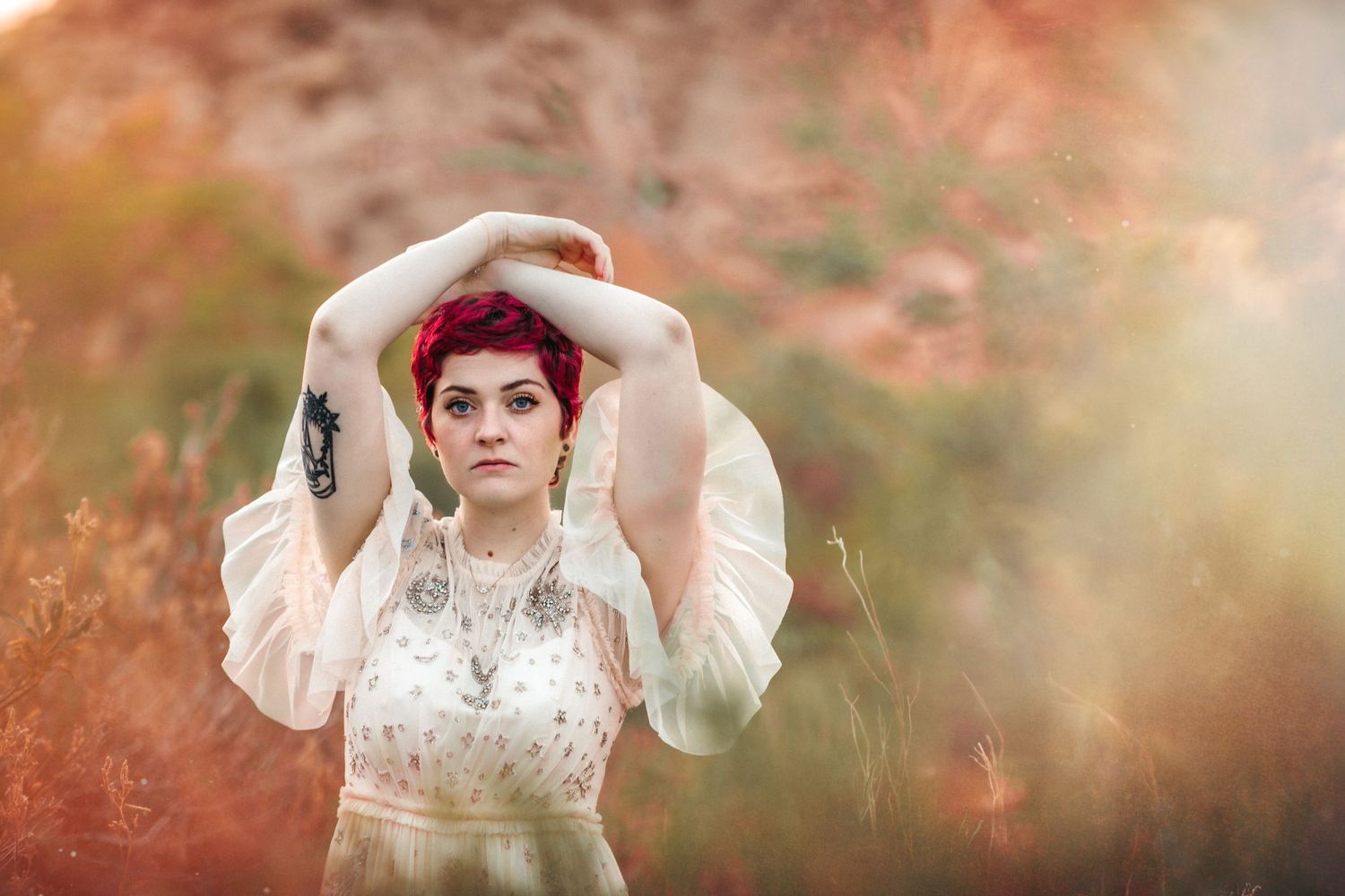 Fine art Wedding dress Portrait High Desert Portrait Photographer