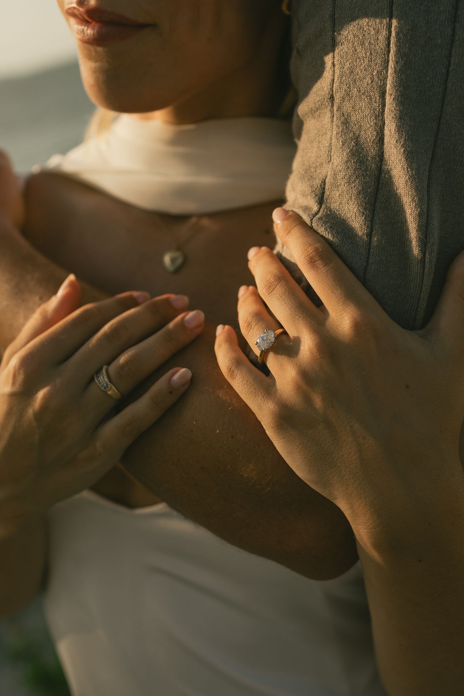 Cinematic couple's session watching romantic sunset