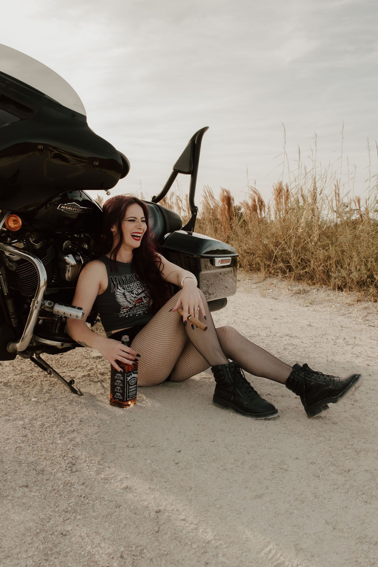 Female solo biker photoshoot with lemon & Honey Co.