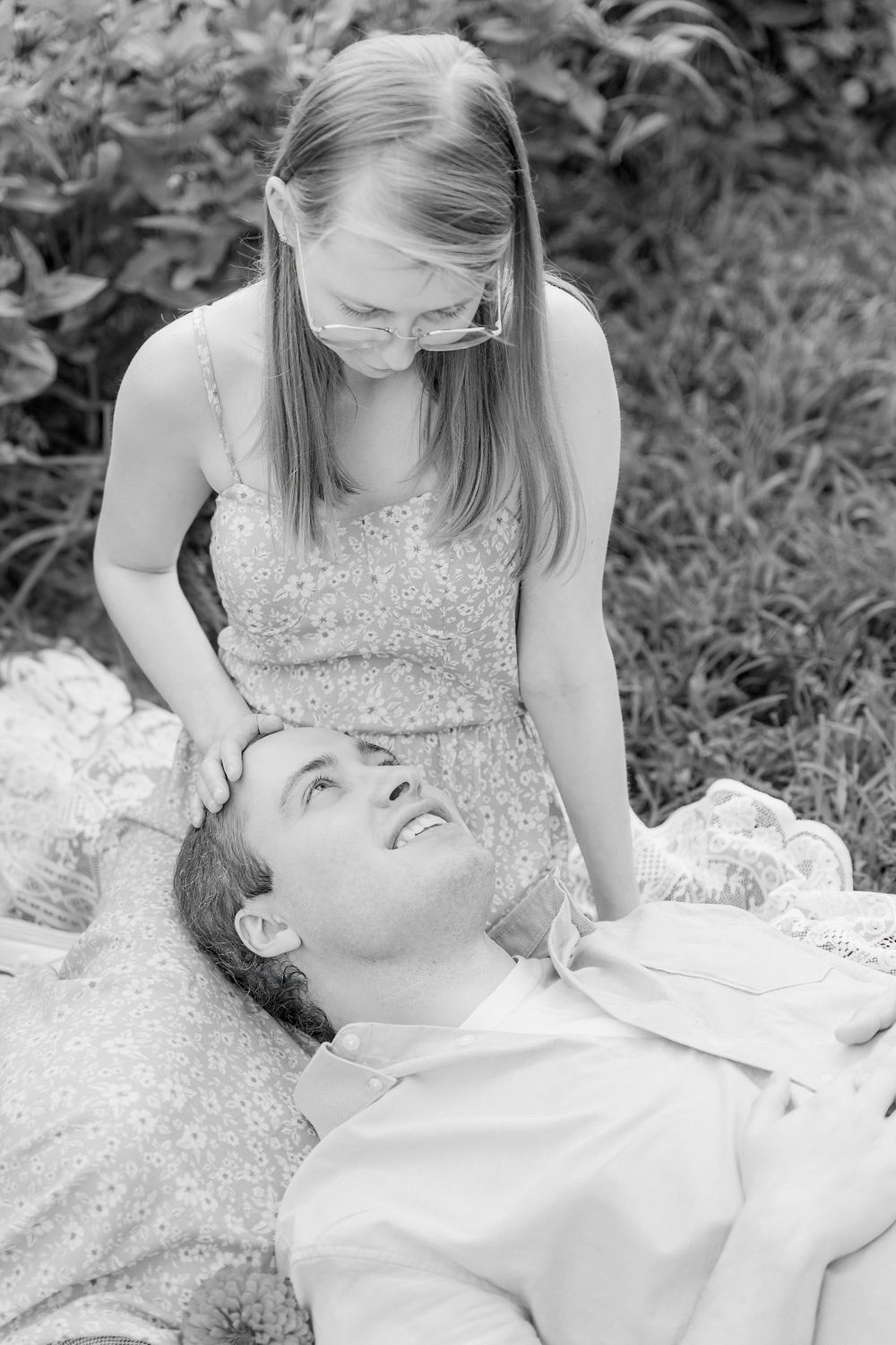 couples photo shoot engagement session flower field zinnias mantua new jersey clayton nj franklinville glassboro monroe