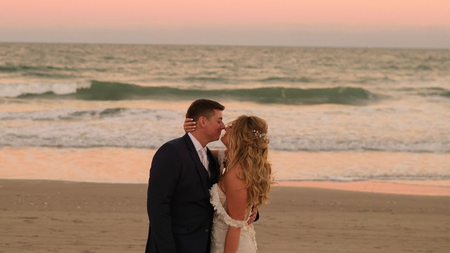 Private walk on the beach during sunset in Florida