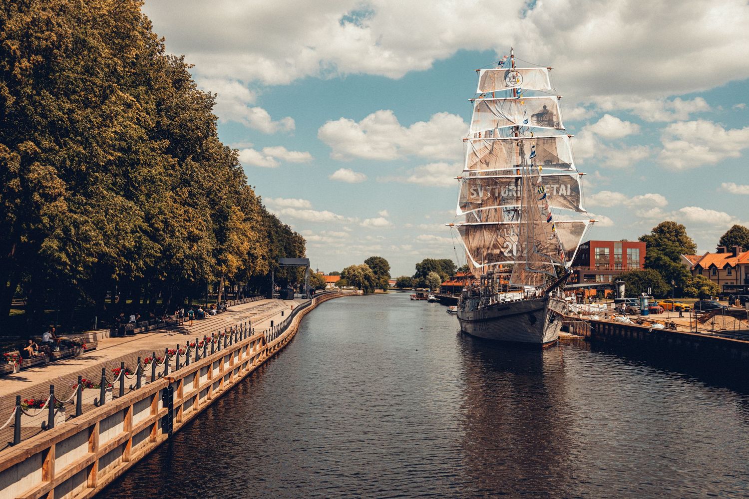 klaipeda. ship "Meridian". embankment. river