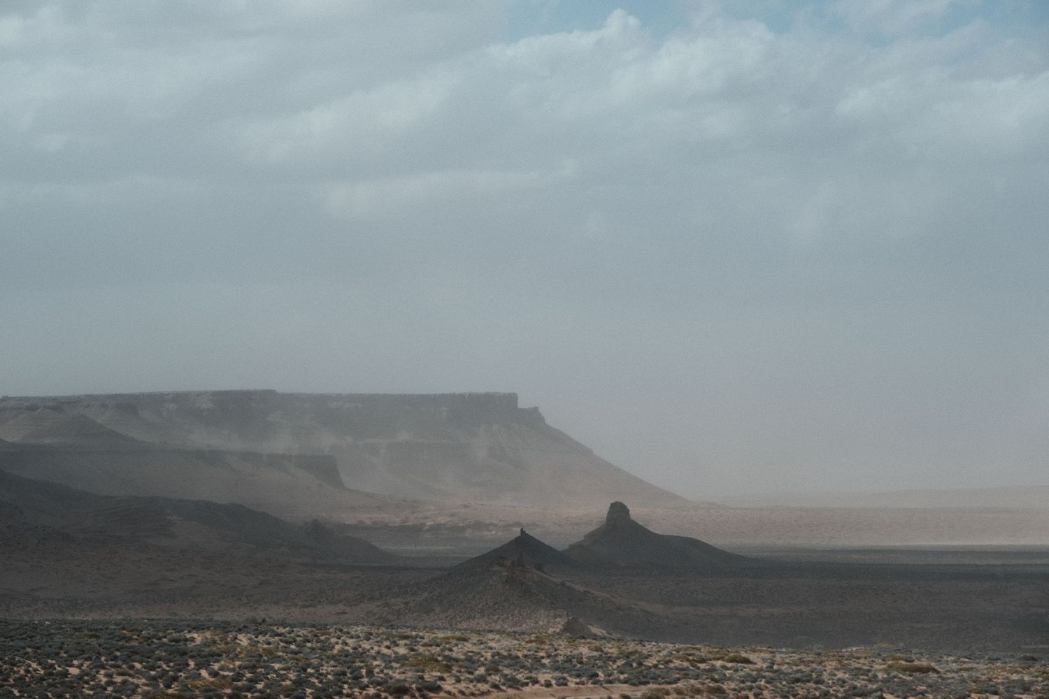 intense dust storm in Utah. Photo taken around Hwy 12 between Bryce Canyon and Capitol Reef National Parks.