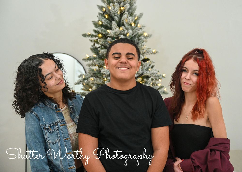 Siblings at Christmas