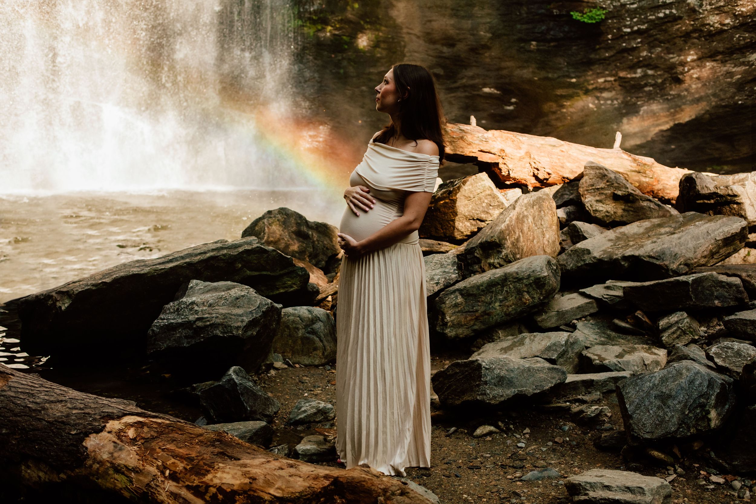 Maternity Session Brevard NC waterfalls