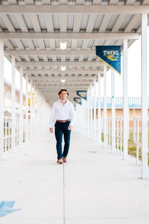 Senior boy, confident about the future