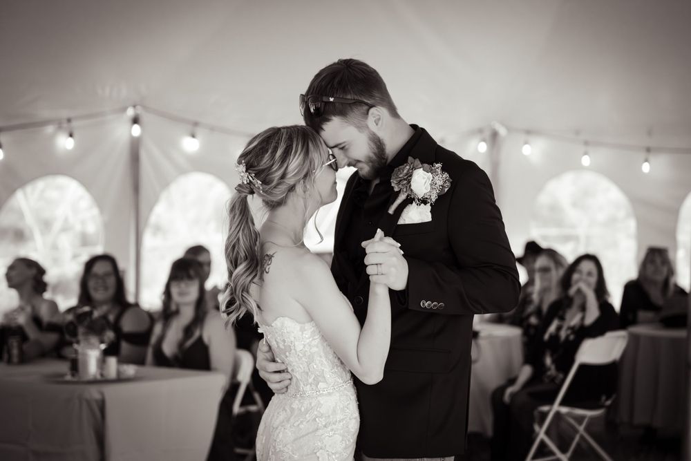 Northern Michigan Wedding Photography First Dance Black and White