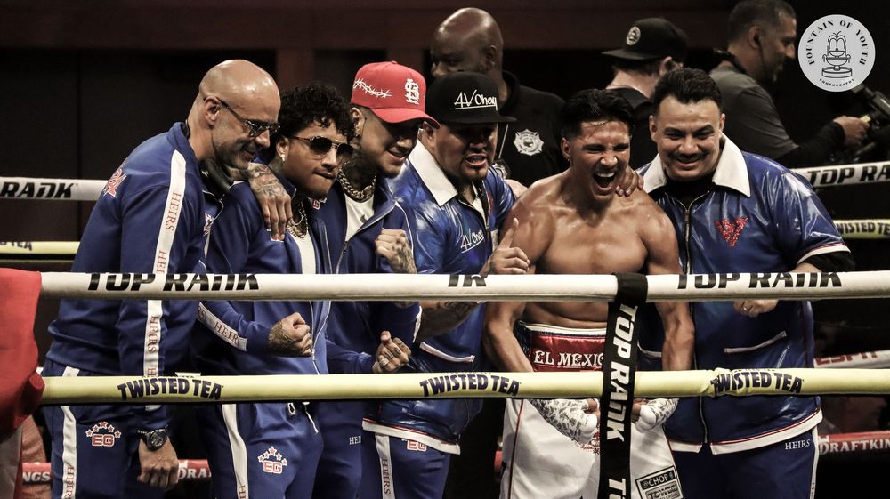 Professional boxers Amado, Fernando Jr., Fernando and Emiliano Vargas pictured at BleauLive Theater inside Fontainebleau Las Vegas, Nevada