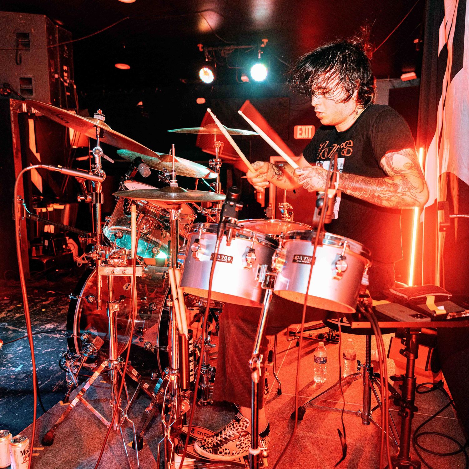 Picture of drummer in Quarters performing at X-Ray Arcade in Cudahy
