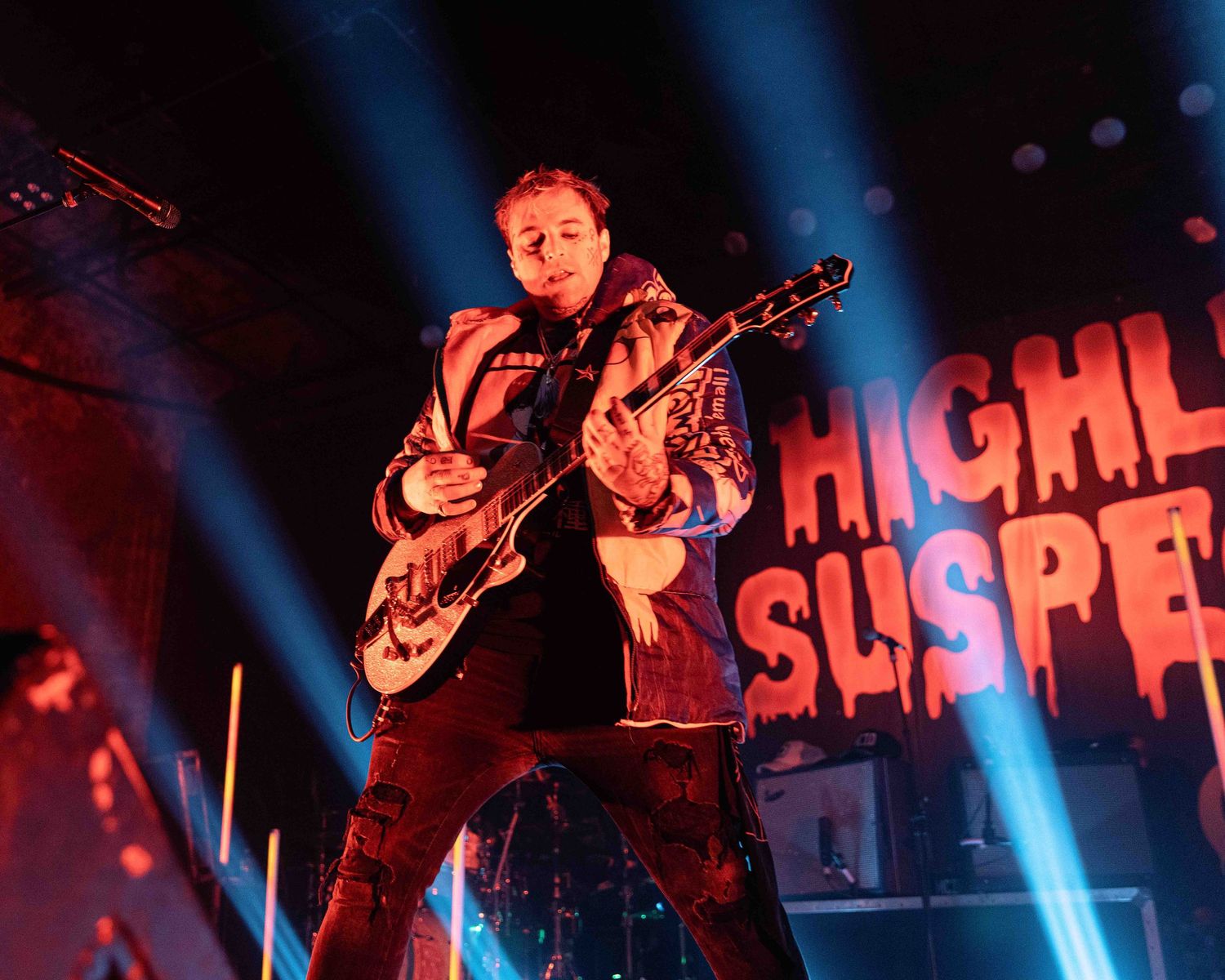 Picture of Johnny Stevens of Highly Suspect playing guitar at Turner Hall Ballroom in Milwaukee.