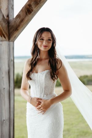 bride portrait at Hopewell Highland New Brunswick wedding photography fine art wedding editorial classic timeless photography in Moncton