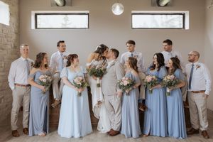 Wedding party portraits Cidery at 51 Acres rainy day indoor wedding portraits photographer New Brunswick freelance wedding Moncton NB