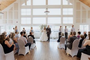 Douglas Hazen Centre wedding photographer New Brunswick wedding photography Oromocto ceremony photos bride and groom first kiss fine art