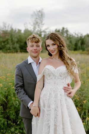Bride and groom portraits in Pugwash Nova Scotia wedding photographer packages near me, outdoor summer wedding in Amherst NS