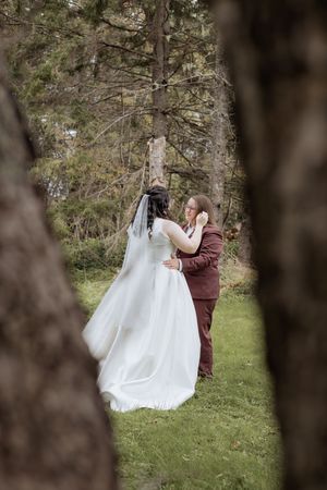 Brides embracing after first look, Sydney NS wedding photographer, same-sex wedding, lesbian wedding, LGBTQ+ inclusive wedding