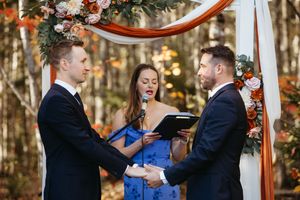 same sex wedding photography in New Brunswick, LGBTQ+ wedding photographer Moncton NB, fall outdoor wedding intimate elopement photos