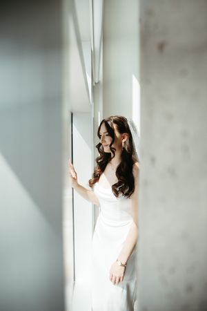bridal portraits at CANVAS hotel Moncton wedding photography fine art editorial wedding photography in New Brunswick documentary style
