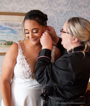 New England wedding and lifestyle photographer.  The Golden Hour Photography Co Wedding Photography
getting ready bridal suite wedding