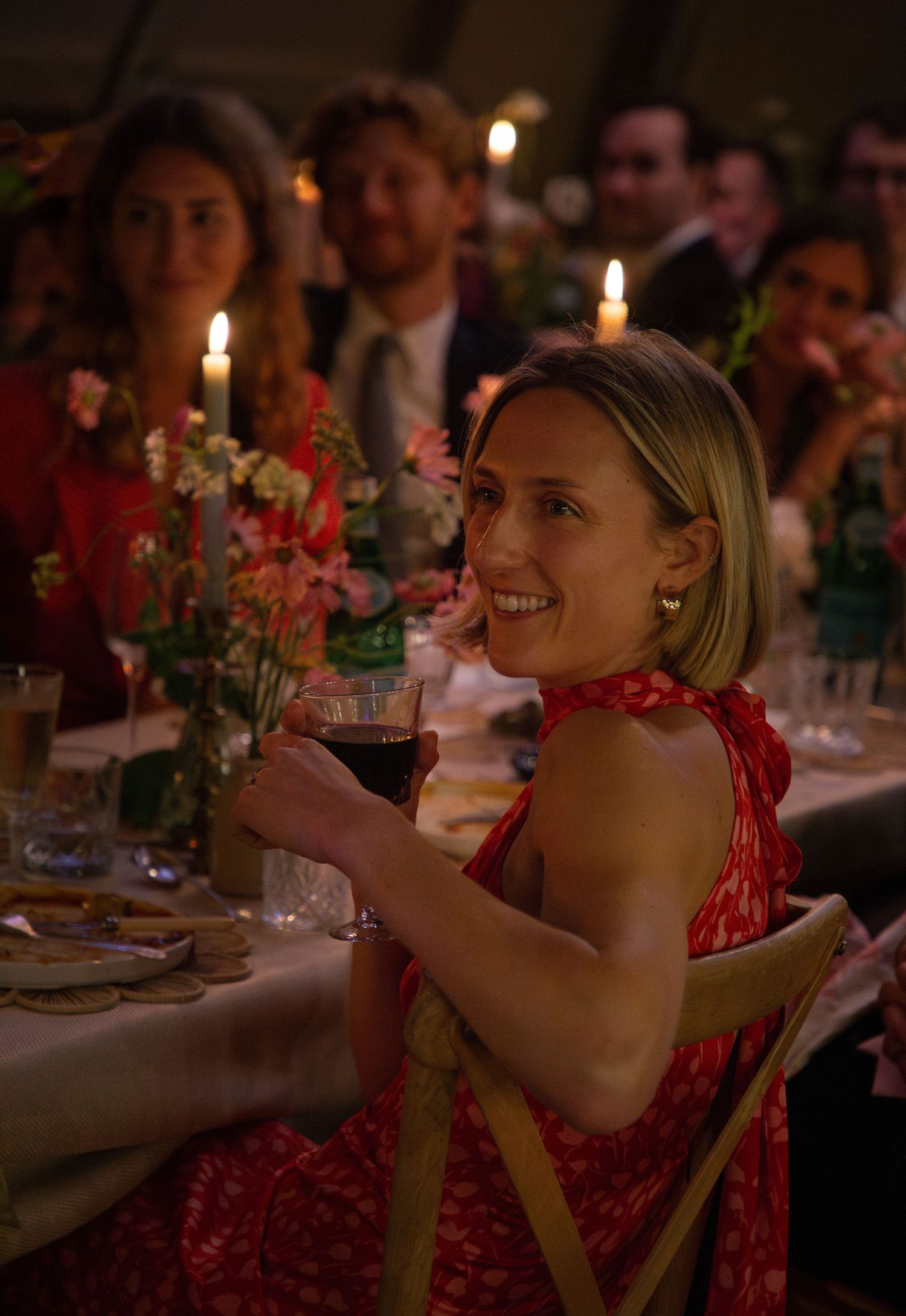 wedding guest candle light golden warm lighting speeches wedding day photography luxury wedding photography