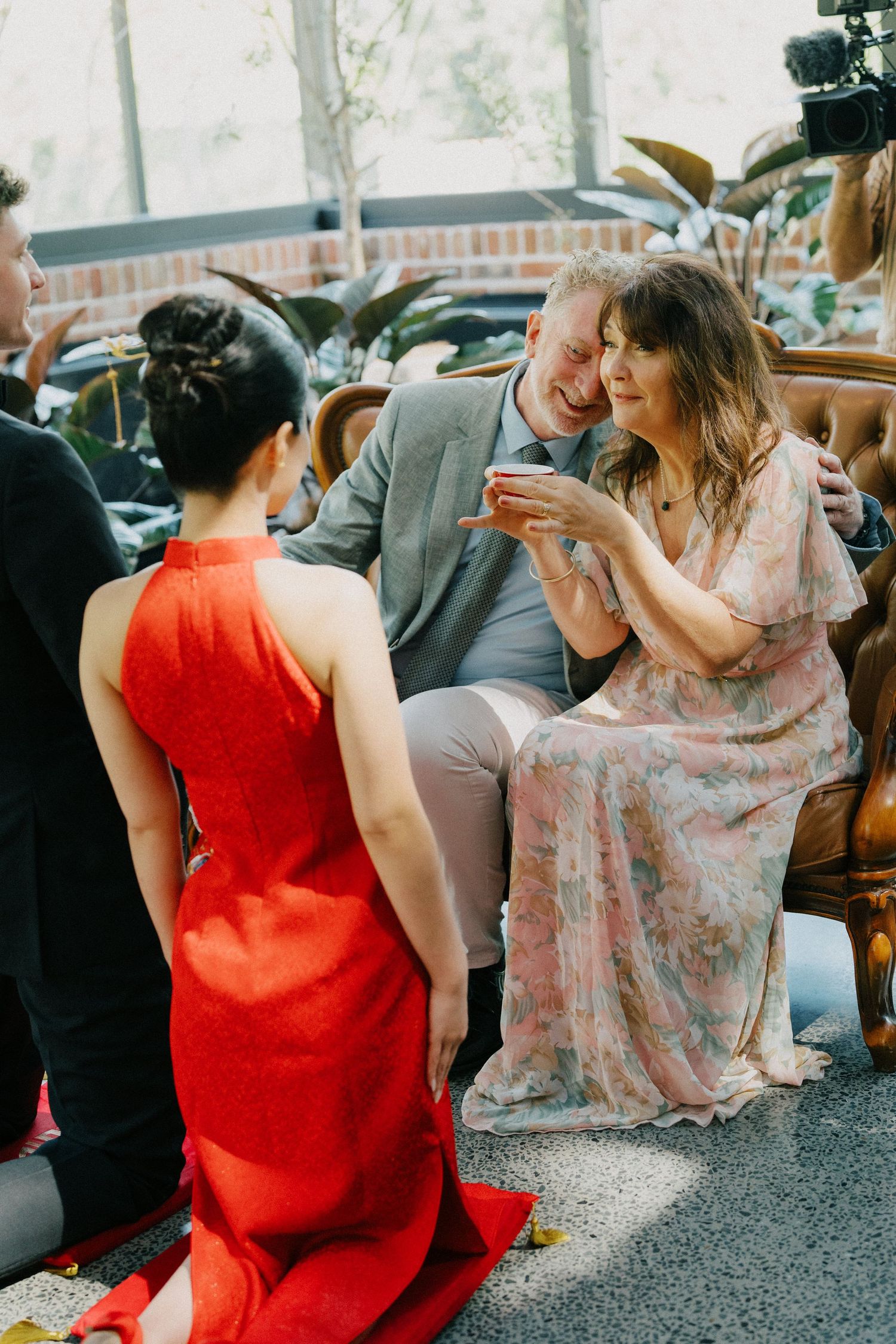 "Tea ceremony inside The Glasshouse at The Valley Estate by Gold coast wedding photographer