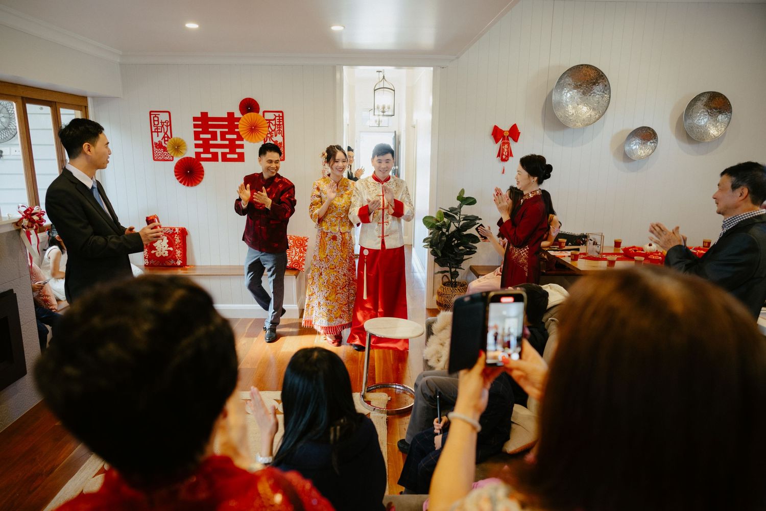 "Bride serving tea at tea ceremony in Toowoomba wedding venue"