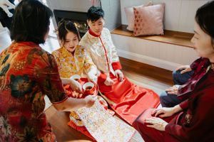 Bride serving tea to elders, a key part of the tea ceremony in Gold coast