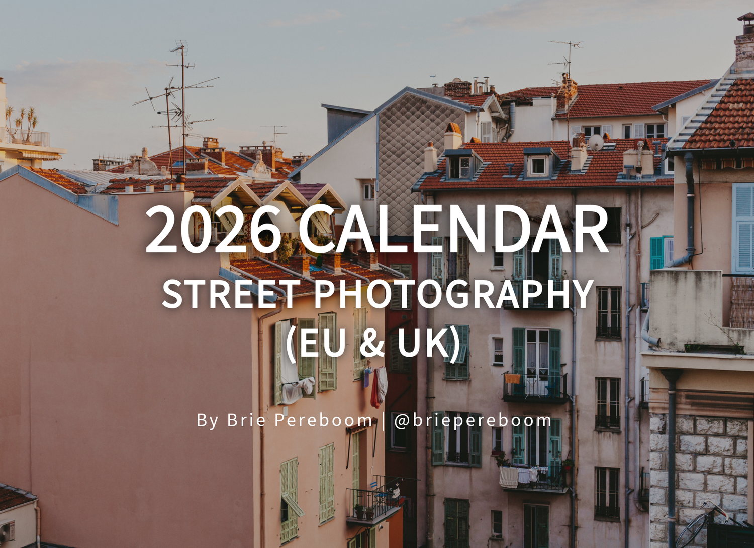 A preview for a 2025 Calendar featuring an image of a light pink building in the South of France, captured at sunset