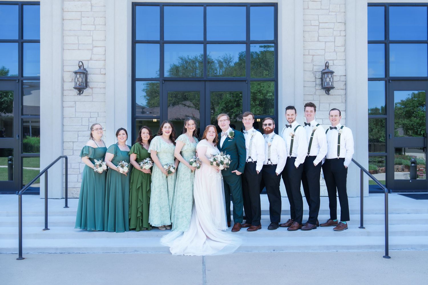 wedding Southlake Texas wedding photography bride and groom countryside bible church bridal party bridesmaids and bride and groom poses
