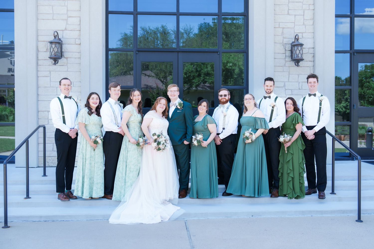 wedding Southlake Texas wedding photography bride and groom countryside bible church bridal party bridesmaids and bride and groom poses