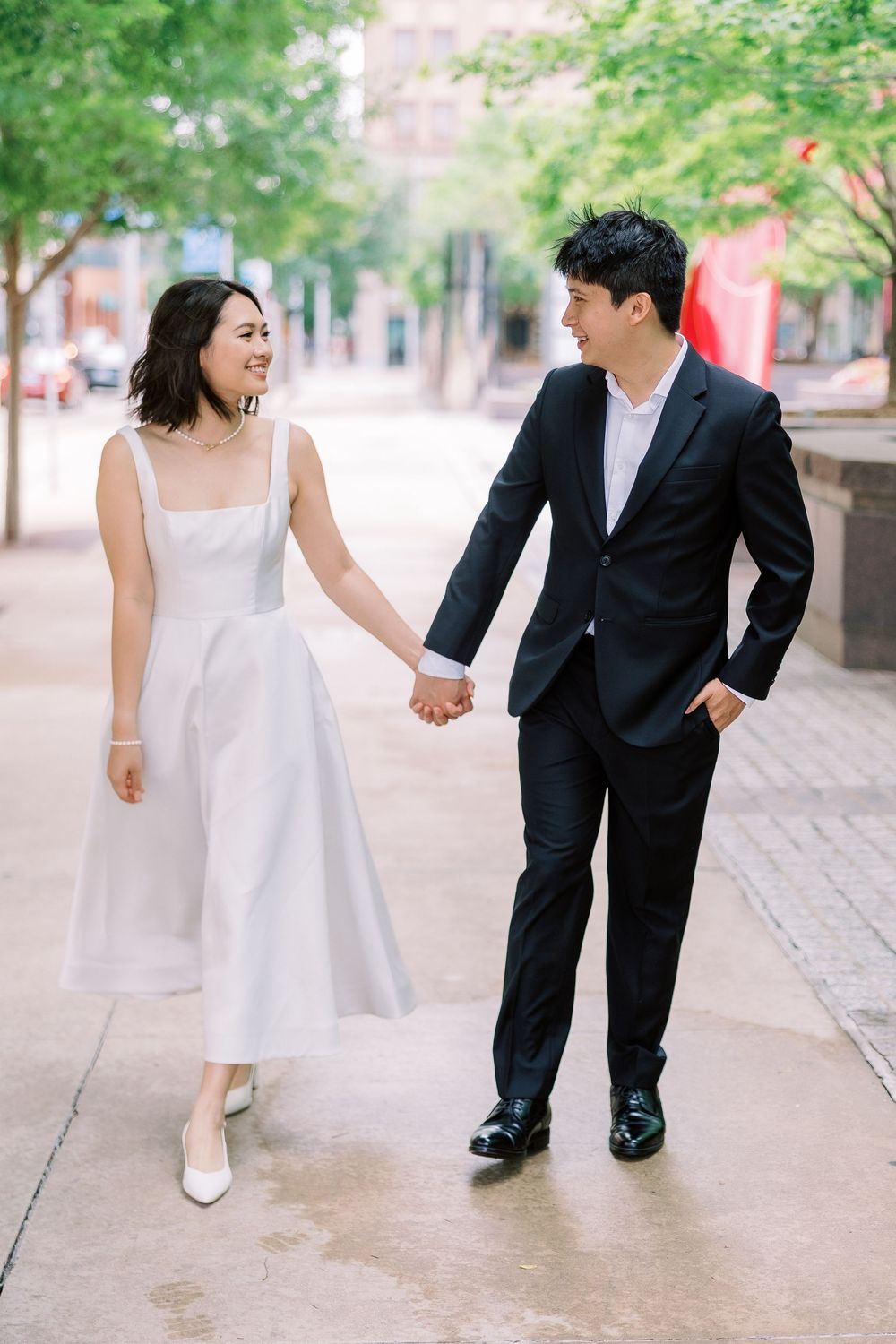Engagement photos in Downtown Oklahoma City — perfect for couples who love a modern, urban vibe captured by an experienced OKC engagement ph
