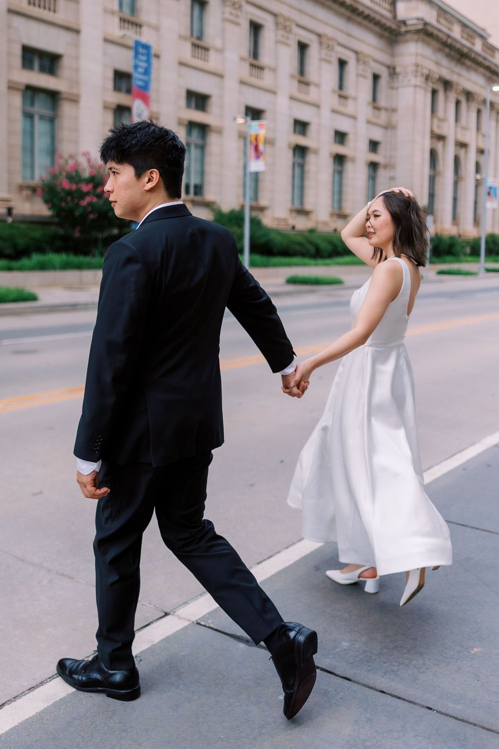 Engagement photos in Downtown Oklahoma City — perfect for couples who love a modern, urban vibe captured by an experienced OKC engagement ph